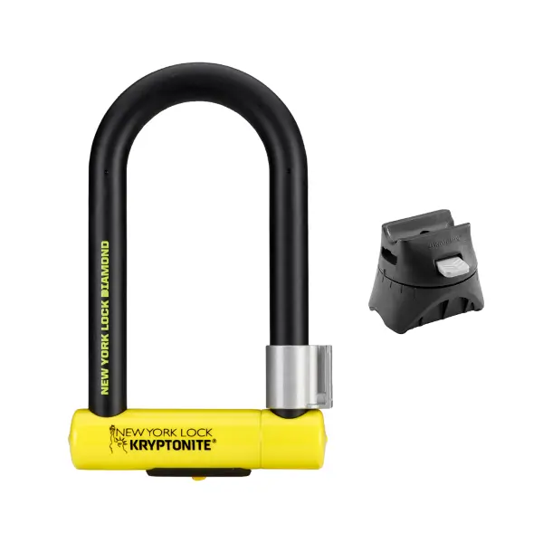 Bügelschloss Kryptonite New York Diamond Standard mit Flex-Frame-Halterung schwarz gelb
