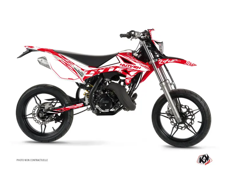 Dekorsatz 50cc Eraser Beta RR 50 Motard Weiß Rot KUTVEK