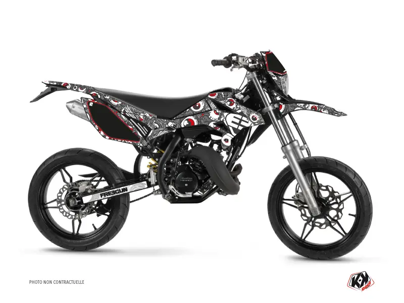 Dekorační sada 50 cc Freegun Eyed Beta RR 50 Motard Šedá Červená KUTVEK