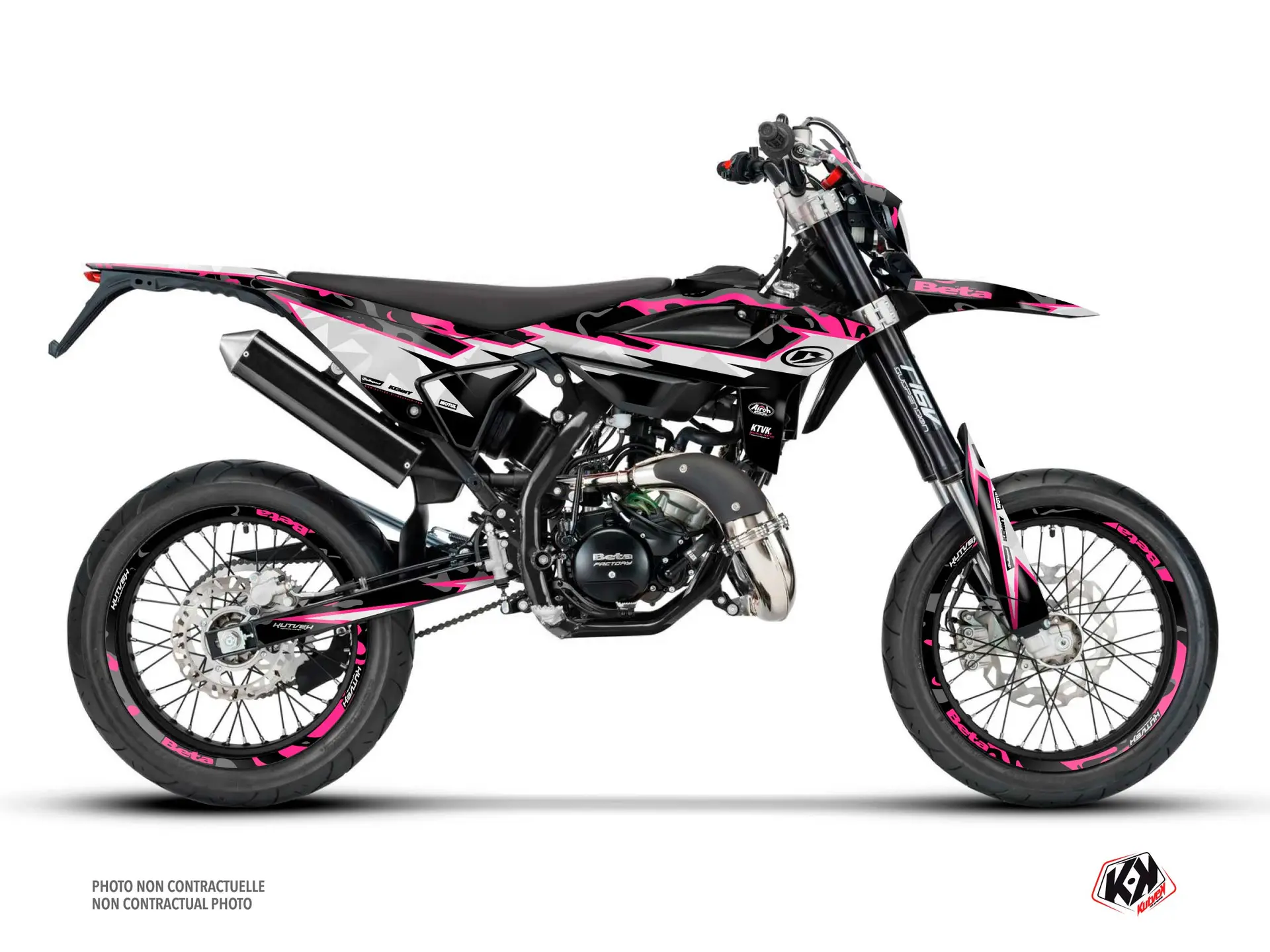 Balení Dekorativní sada + Potah sedla 50cc Barbarian Beta RR 50 Motard Růžový KUTVEK