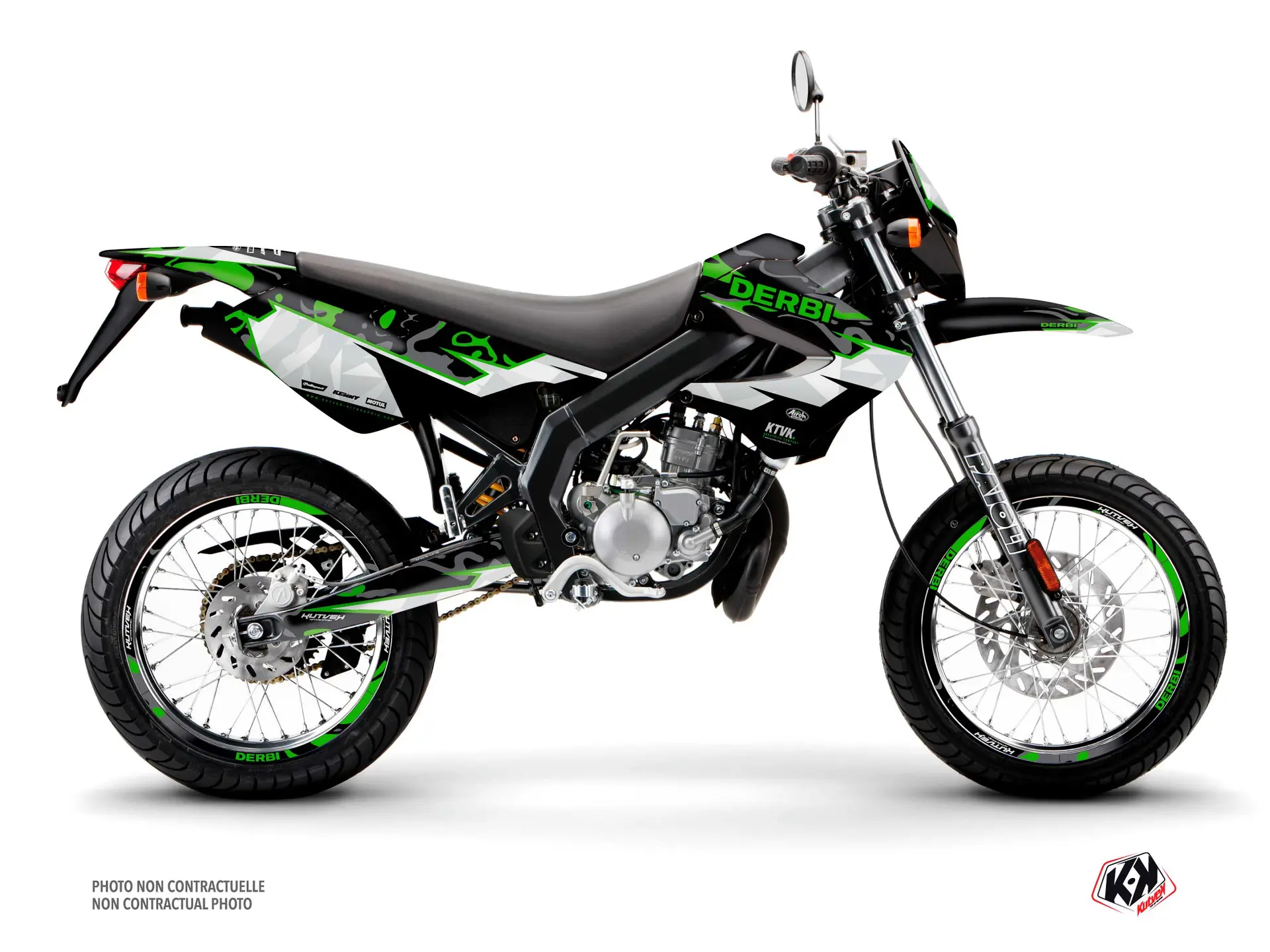 バーバリアン デコキット+シートカバー 50cc セット デルビ Xrace 50 グリーン