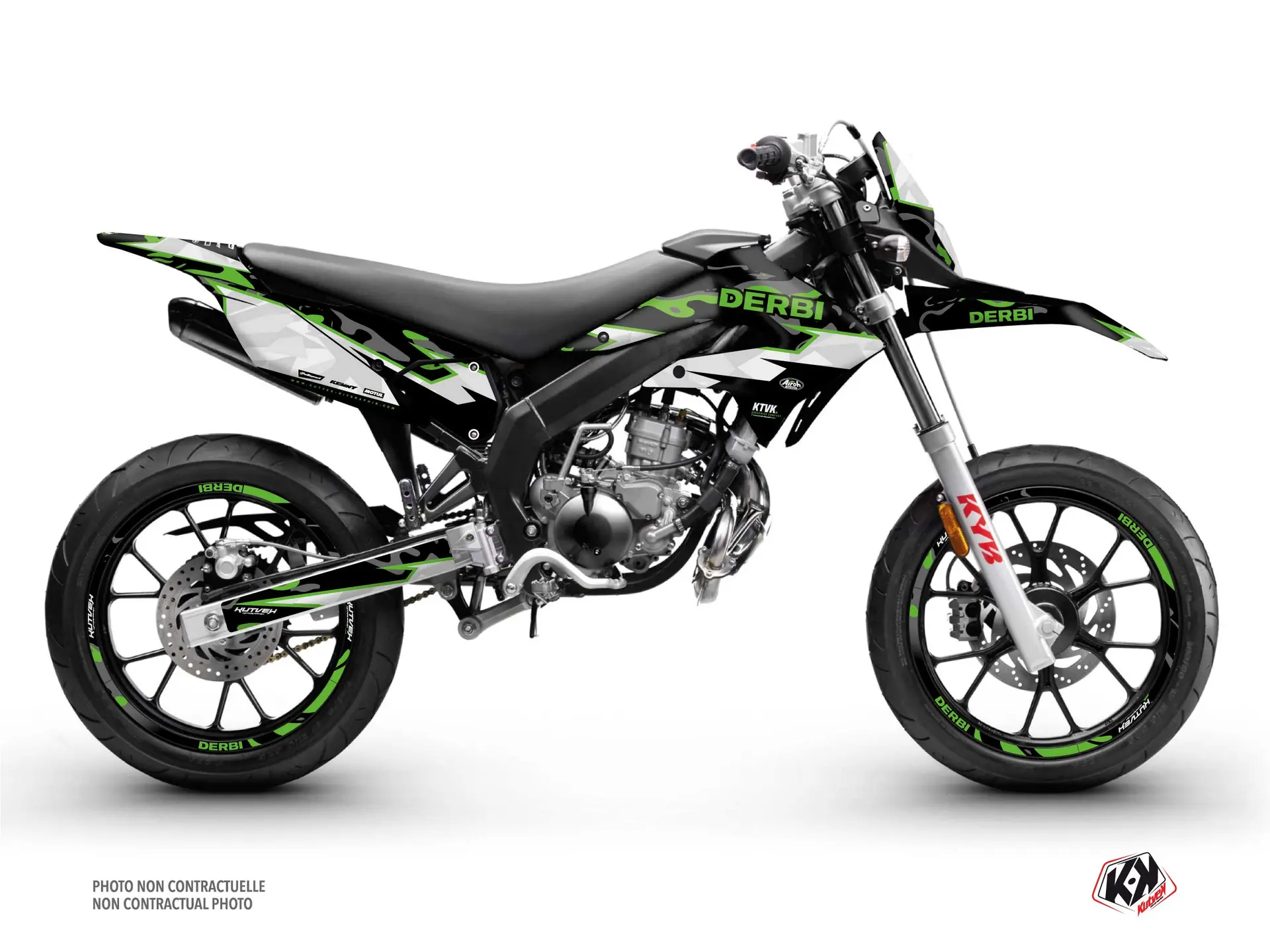 Dekorāciju komplekts un sēdekļa apvalks Kutvek Derbi Xtreme 50 cc Barbarian zaļš