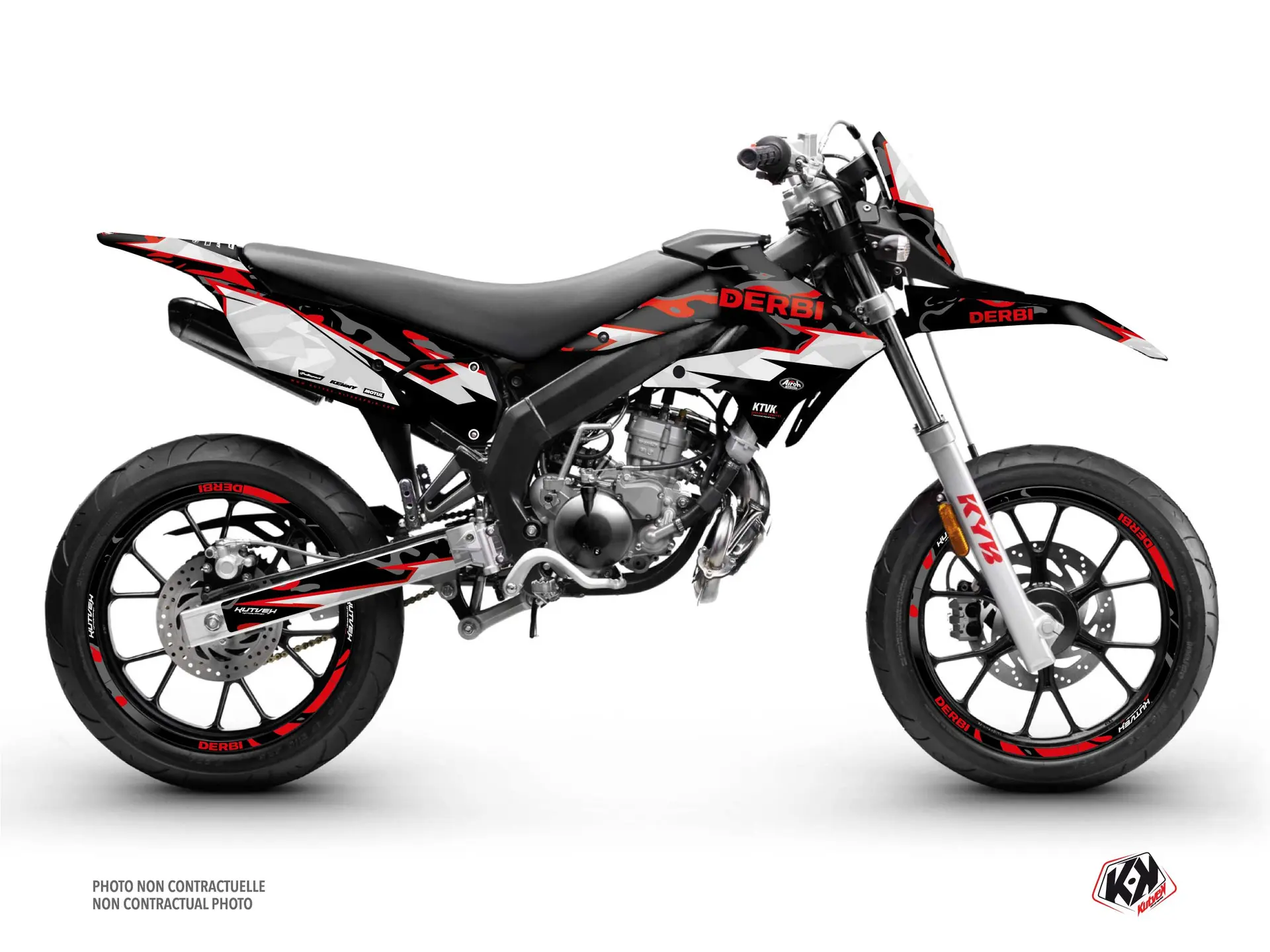 KUTVEK Derbi Xtreme 50 cc Kırmızı Dekorasyon Kit + Selesever Kılıfı