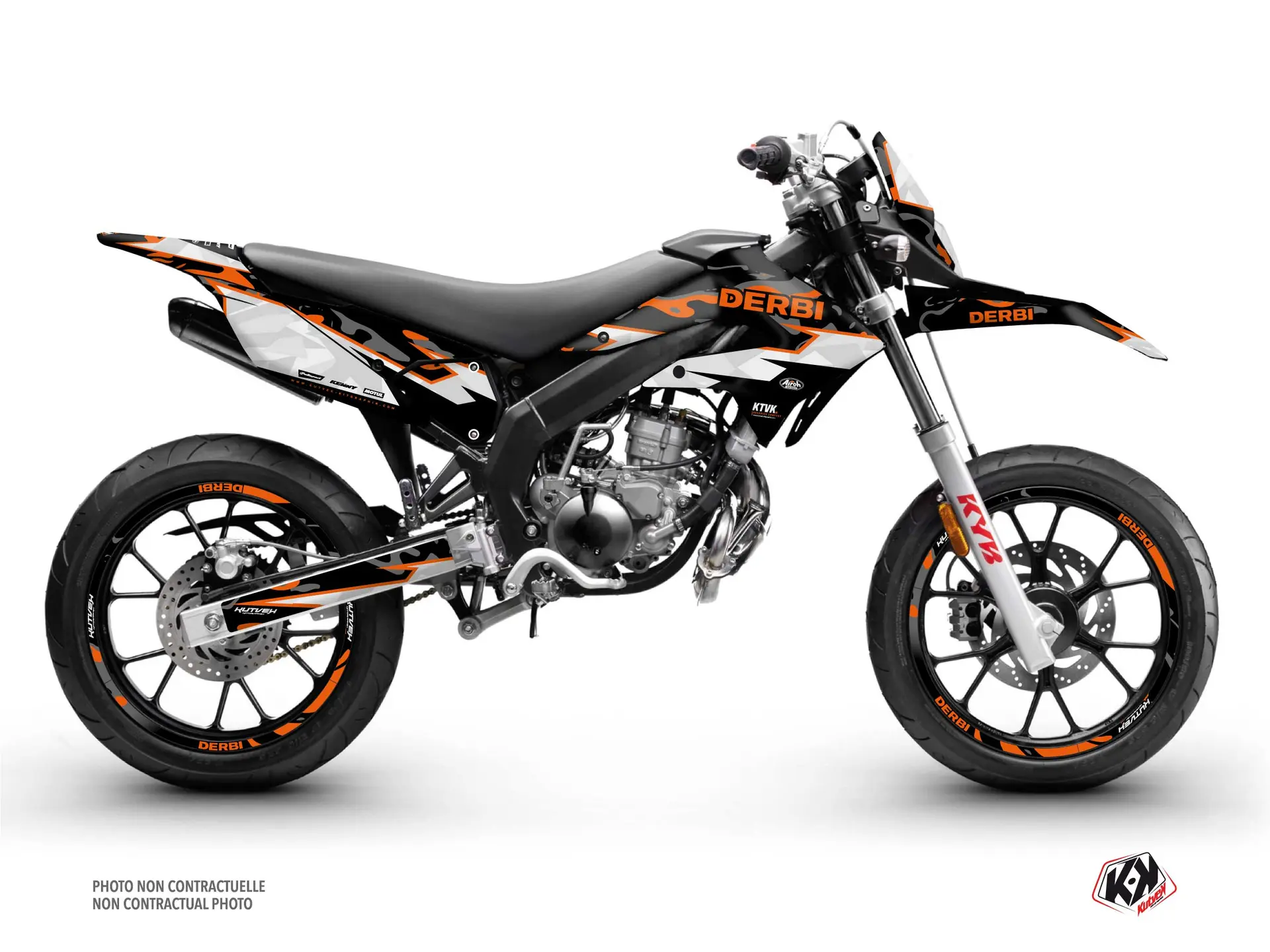 KUTVEK デコキット + シートカバー 50cc Derbi Xtreme 50 オレンジ