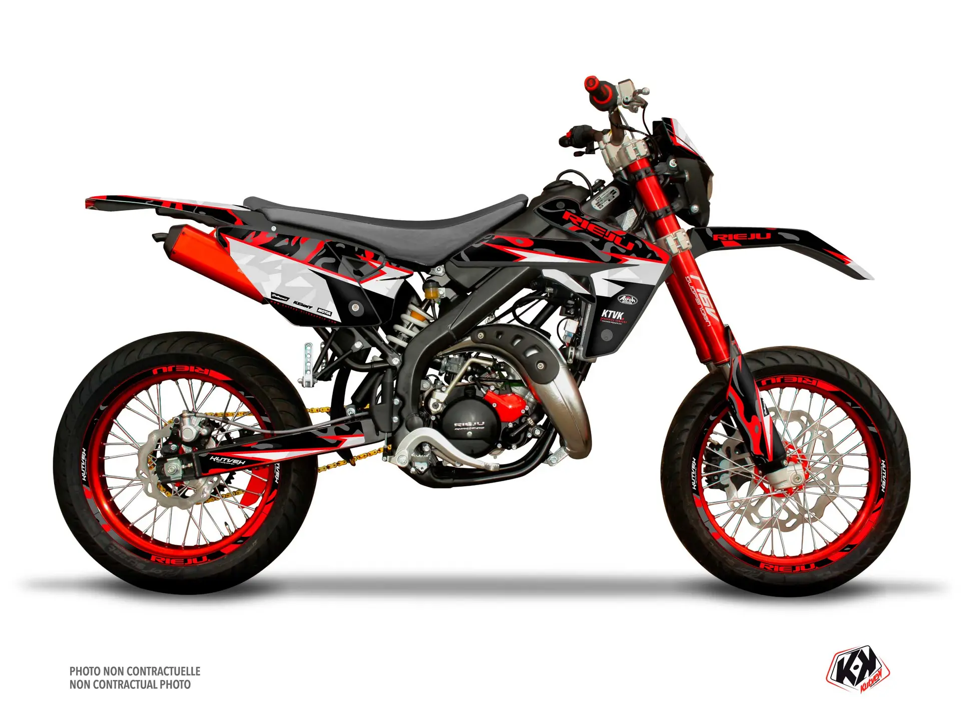 Paket Dekorsatz + Sitzbezug 50cc Barbarian Rieju MRT 50 rot KUTVEK