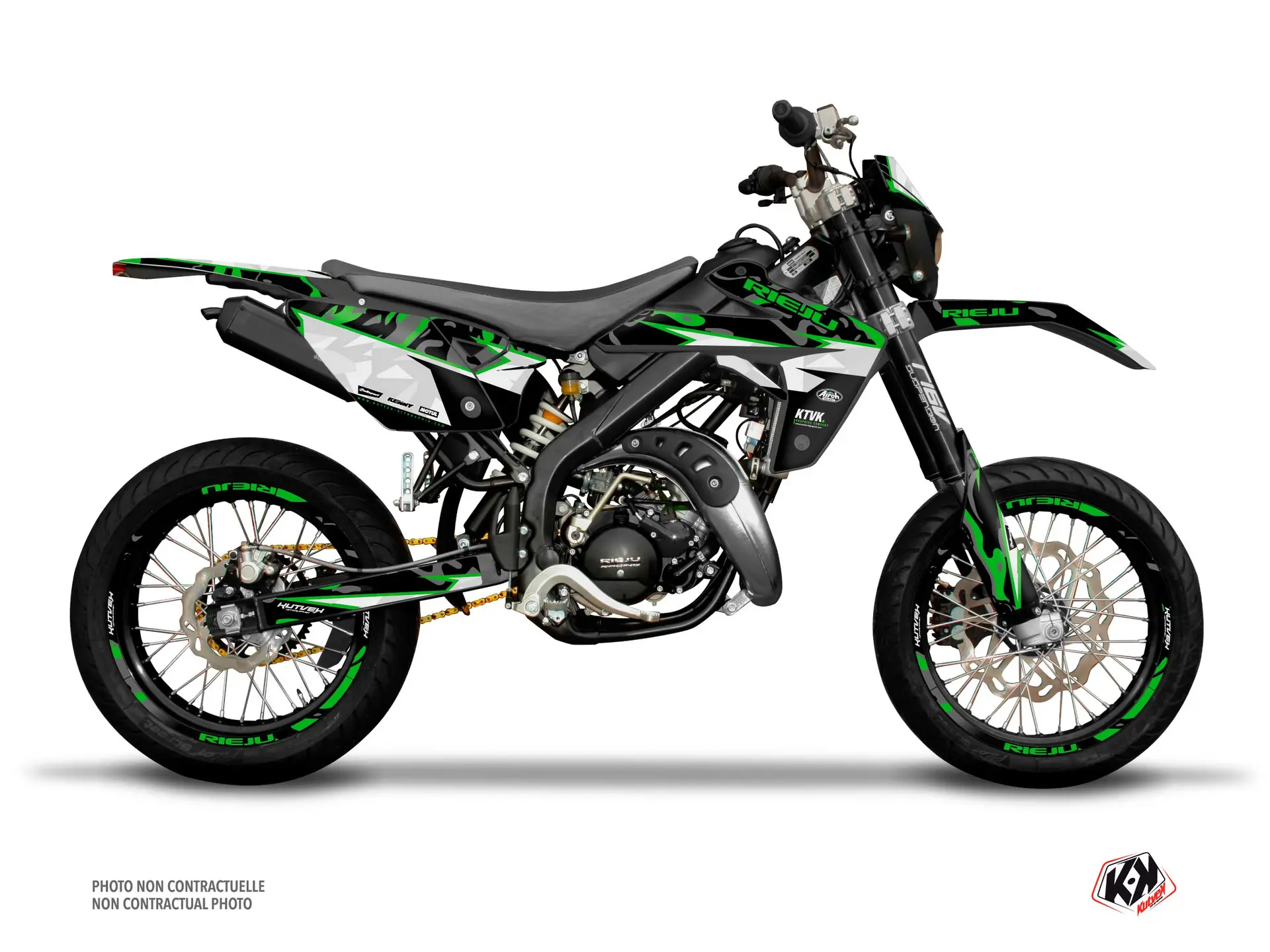 Pack Dekorsatz + Sitzbezug 50cc Barbarian Rieju MRT 50 Grün KUTVEK