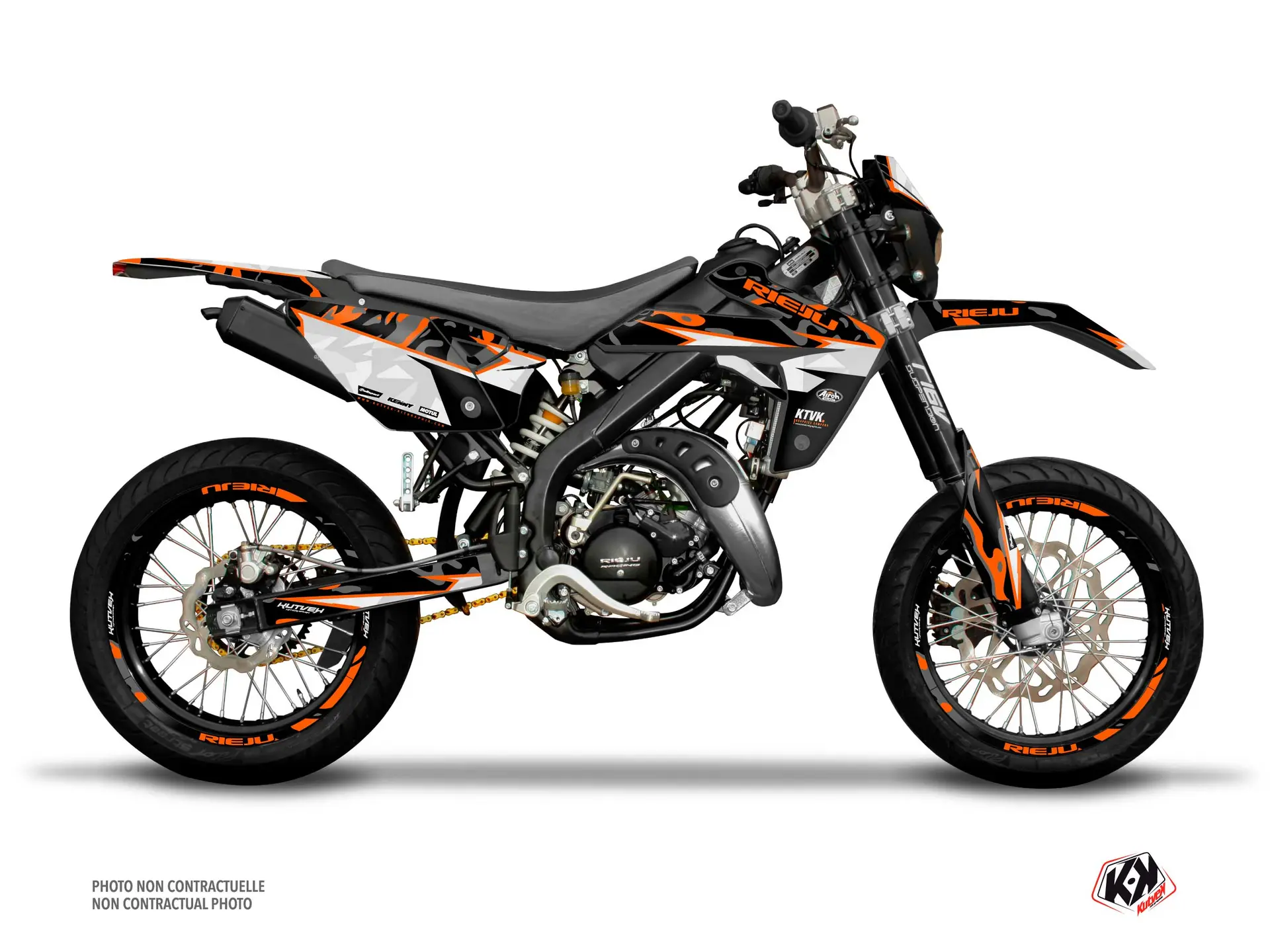 Kit décoration + housse de selle 50 cc Barbarian Rieju MRT 50 orange Kutvek