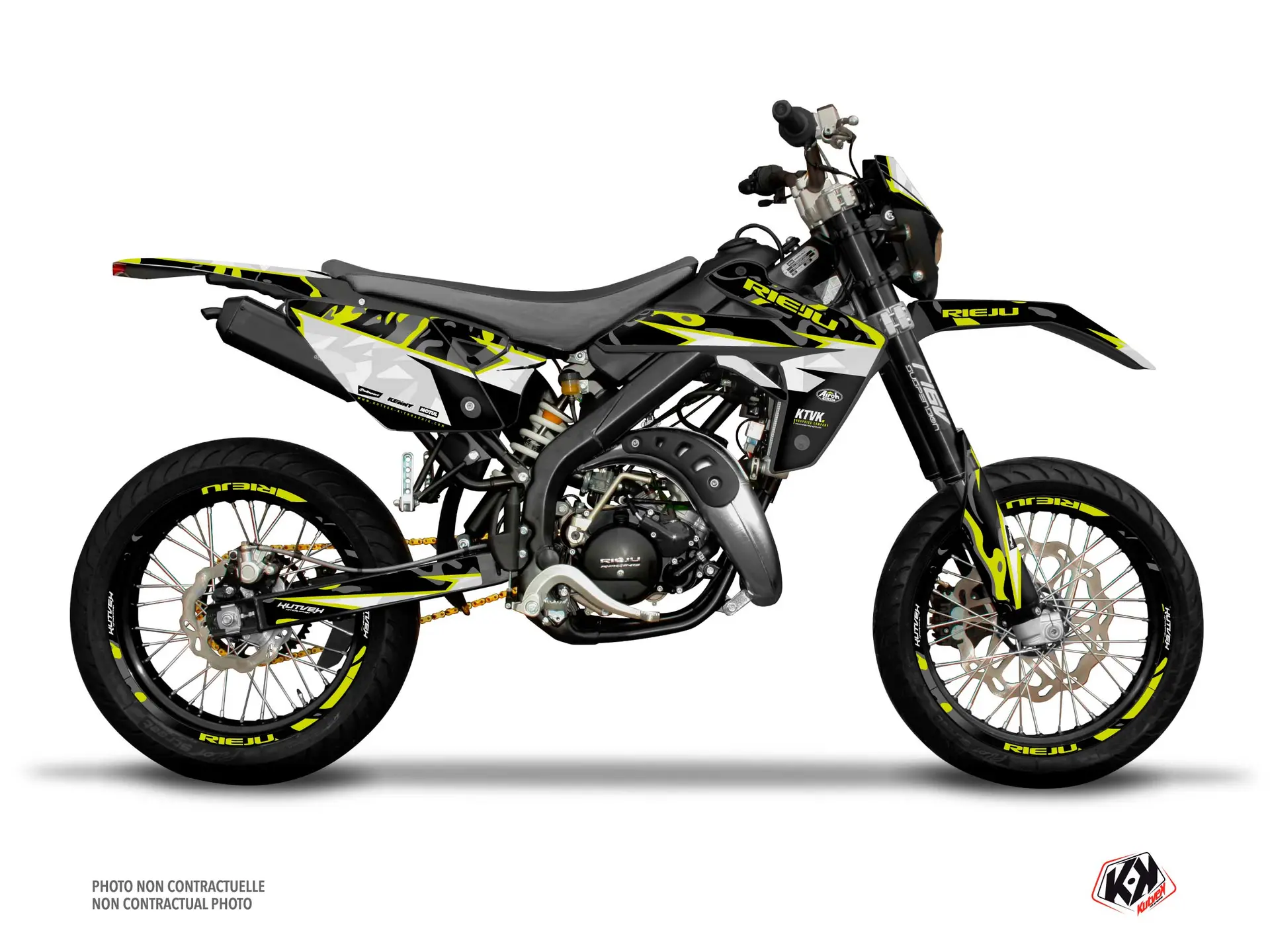 Dekorsatz + Sitzbankbezug KUTVEK Rieju MRT 50 50cc neon gelb