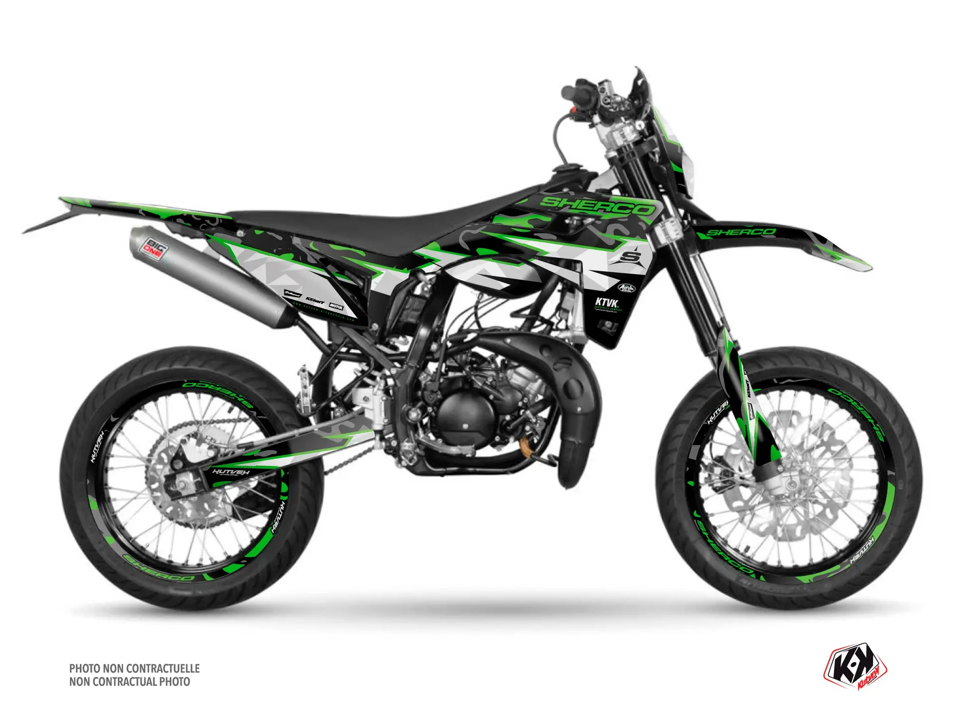 Dekoratsioonikomplekt + sadukate 50cc BARBARIAN Sherco SM 50 roheline KUTVEK