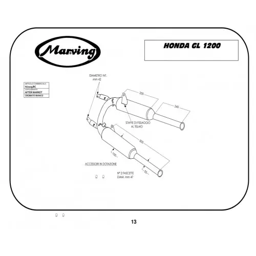 Marving Master GL 1200 镀铬非认证消音器