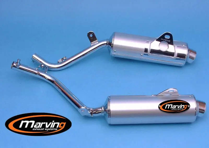 Ljuddämpare Marving Amacal NX 650 DOMINATOR Ø100 kromade aluminiumbelagda homologerade