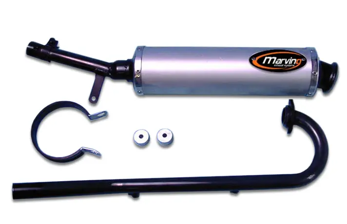 Marving KXR 250 2004 مکمل لائن گول Ø100 ایلومینیم ہومولوجیٹڈ سائلنسر