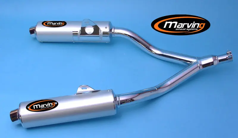 Marving Round TDM 850 Ø100 Chrome Alu Coated Homologated Silencers - Pair