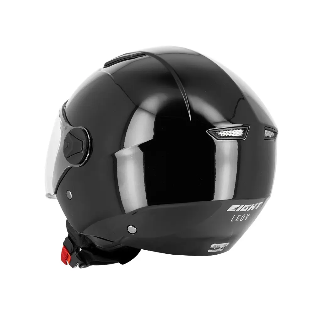 Casco Jet Eight S779 LEOV LV Negro S - Pantalla Larga — vista 4