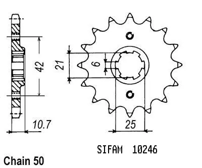 Pignon Sifam 530 17 răng CBX 550 F CB 650 S Custom JTF338