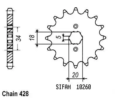 تروس أمامي C 90 75-1982 - 428 - 13 سنًا - مشابه لـ JTF264