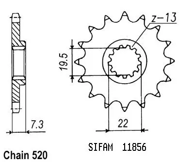 Zębatka Dr 250 S 1982-1988 - 520 - 14 Zębów - Similaire JTF434