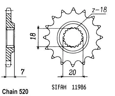 Ritzel Suzuki - 125 Rm 1983-2001 - 520 - 14 Zähne - Ähnlich JTF427