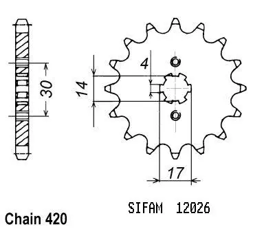 Pignon Sifam Kawasaki AR 50 1981-1998 420 13 dents JTF249