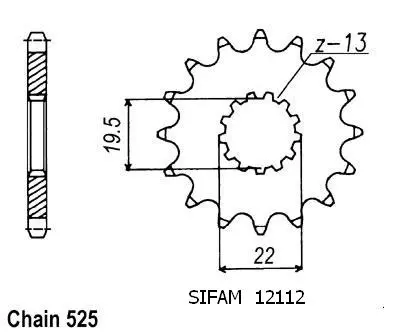 Sifam GSF 400 Bandit 1990-1996용 스프로킷 - 525 - 14톱니 - JTF433 호환