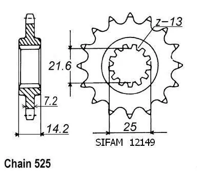 Zr 750 ゼファー 1995-1998年式用 スプロケット - 525 - 15歯 - JTF1531類似品