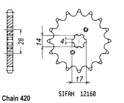 Pignon Sifam Derbi Senda 50 2000-2005 420 15 Dents JTF1127