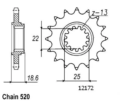 Ritzel Sifam 520 - 15 Zähne Kawasaki Z750 2004 JTF1538