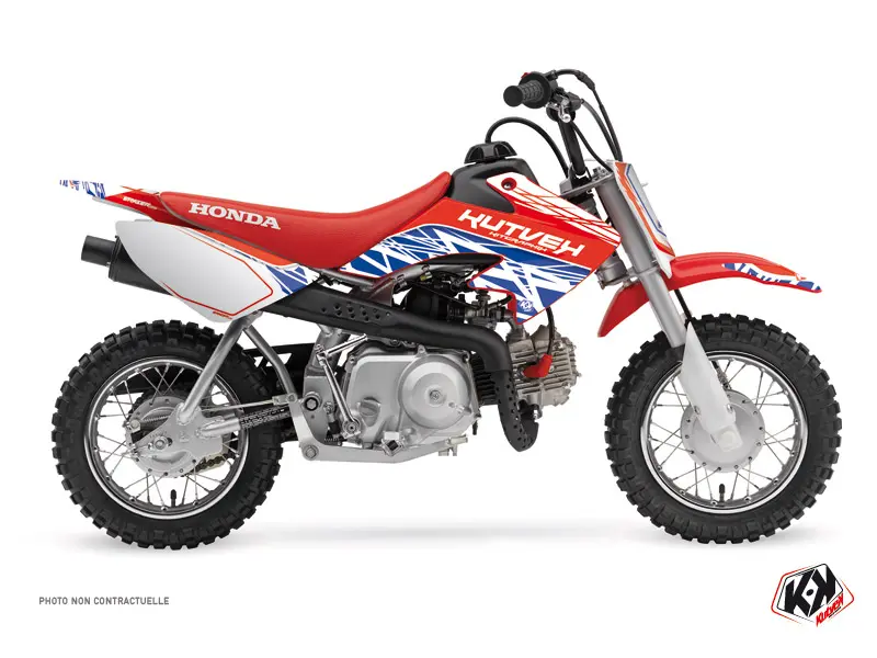KUTVEK Eraser Dekorationssæt til Honda 50 CRF Crossmotor i Rød Blå