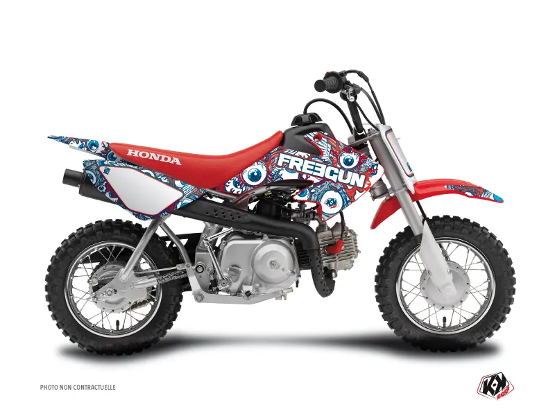 Kit plastiques Freegun Eyed Honda 50 CRF rouge bleu