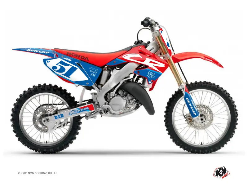Kit décoration moto cross Kutvek Honda 125 CR bleu