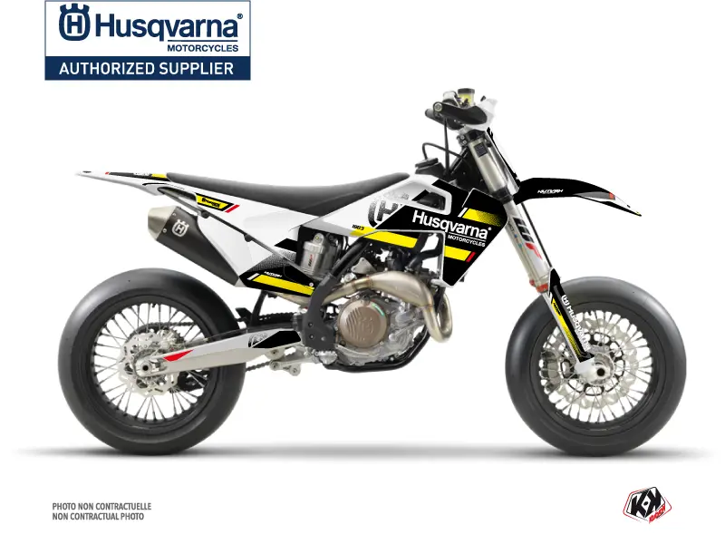 Kit Décoration Moto Cross Split Husqvarna 450 FS Noir Jaune KUTVEK