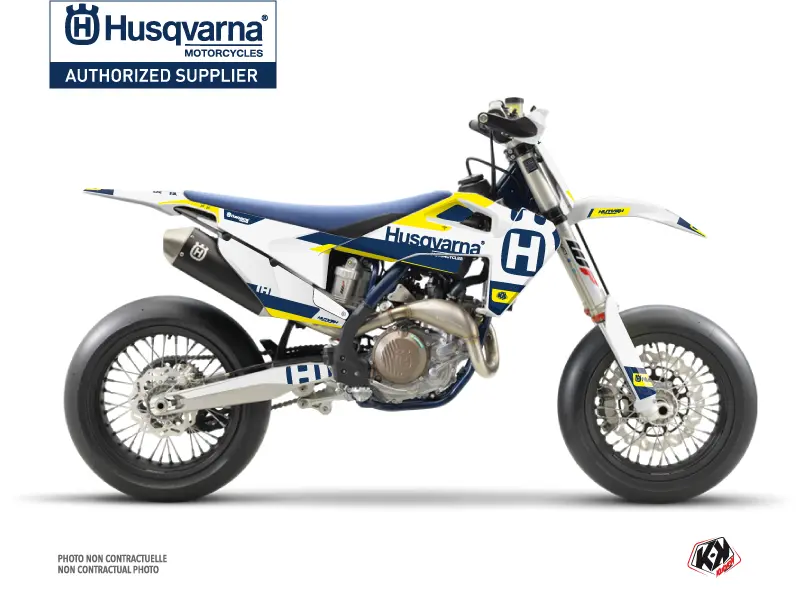 モトクロス プラスチックキット Husqvarna 450 FS ブルー イエロー KUTVEK