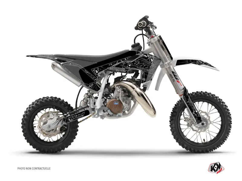 طقم زخرفة Moto-cross Zombies Dark لدراجة Husqvarna TC 50 باللون الأسود من KUTVEK