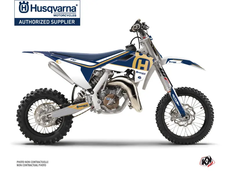 Kit de décoration moto cross Husqvarna TC 65 Bleu KUTVEK Heritage