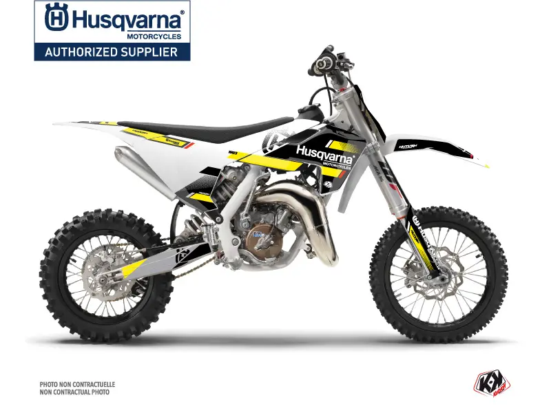 Kit Décoration Moto Cross Split Husqvarna TC 65 Noir Jaune