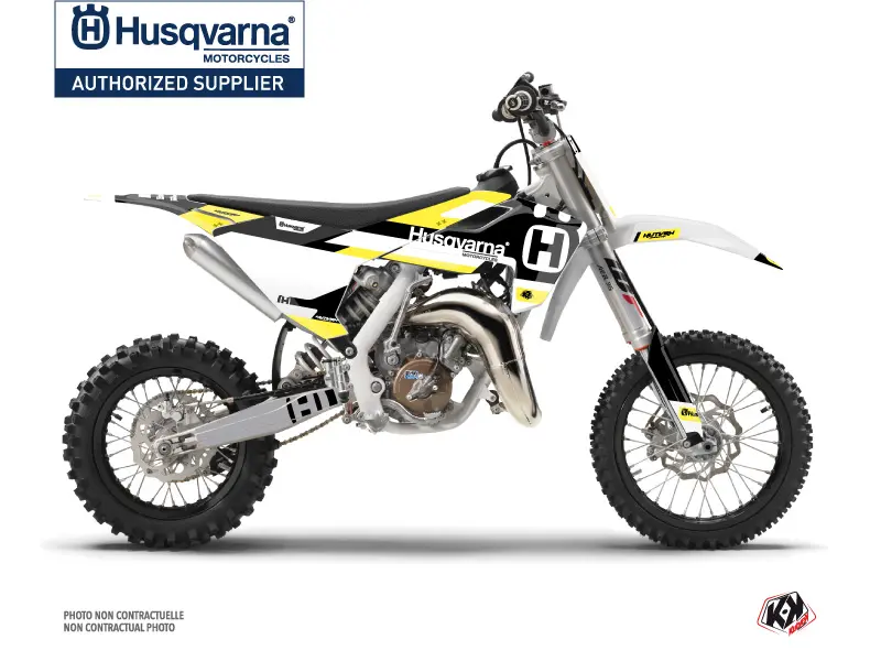 Husqvarna TC 65 黑黄越野摩托车贴花套装