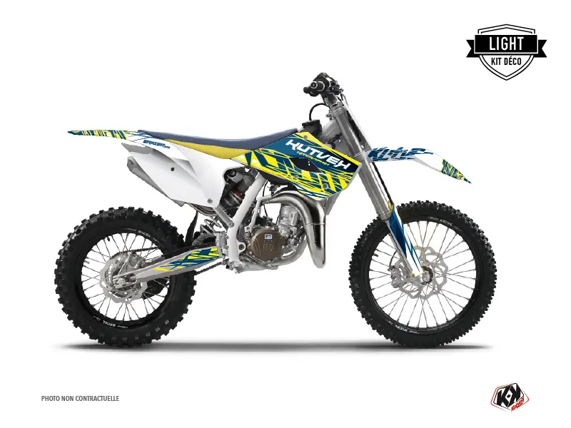 Kit de décoration Moto Cross Eraser Husqvarna TC 85 Jaune Bleu KUTVEK