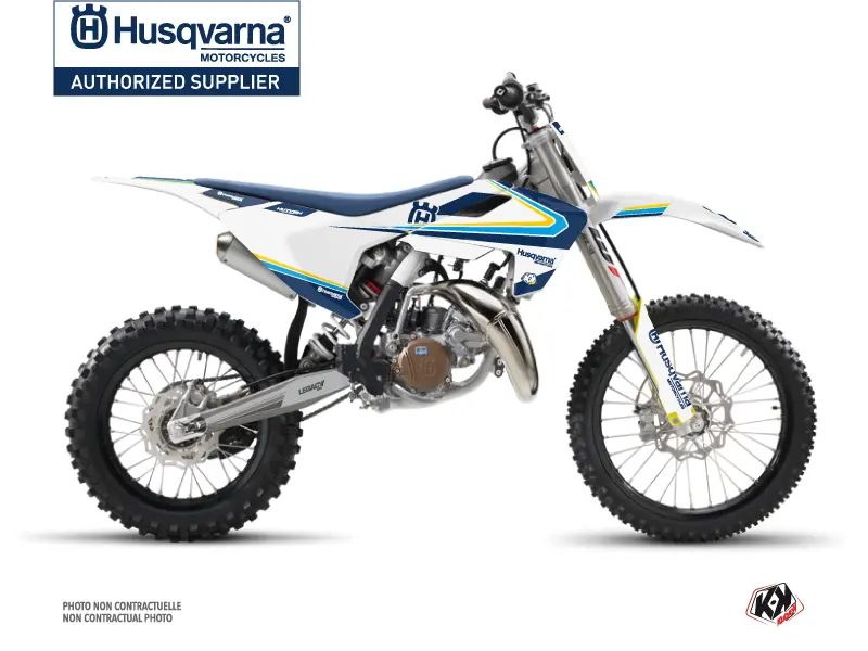 Kit Décoration Moto Cross Husqvarna TC 85 Bleu Jaune