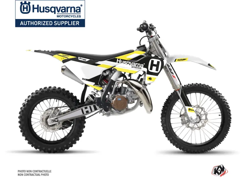 KUTVEK Husqvarna TC 85 크로스 바이크 데코 키트 블랙 옐로우