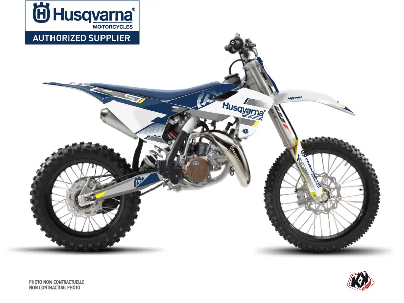 Kit Décalcomanie Moto-Cross Split Husqvarna TC 85 Blanc Bleu KUTVEK