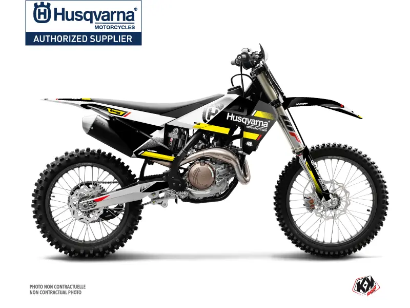 Kit de décoration moto-cross KUTVEK Husqvarna TC 125 noir jaune