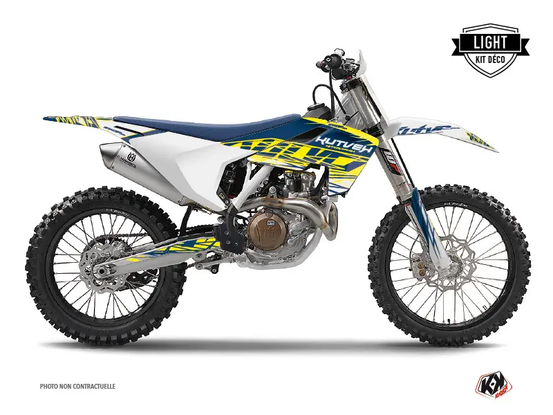 কাটভেক হুসকোয়ারনা টিসি ১২৫ ইলাসার মোটোক্রস ডেকোরেশন কিট হলুদ নীল