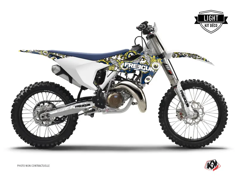 Σύνολο Διακόσμησης Μοτοσυκλέτας Cross Freegun Eyed Husqvarna FC 250 Μπλε Κίτρινο