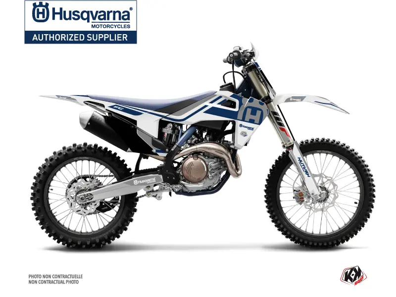 KUTVEK Heritage Motocross Dekorationssæt Husqvarna FC 250 Hvid Grå