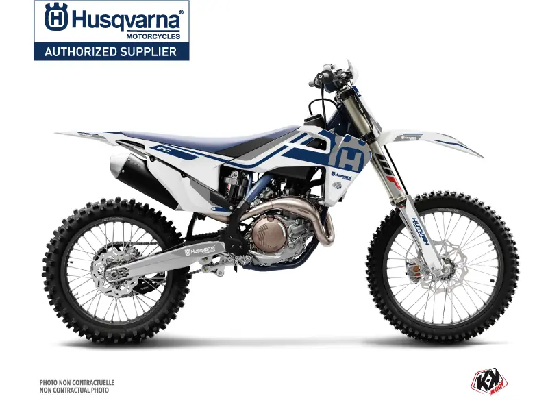 Kit Décoration Moto Cross Heritage Husqvarna FC 350 Blanc Gris KUTVEK