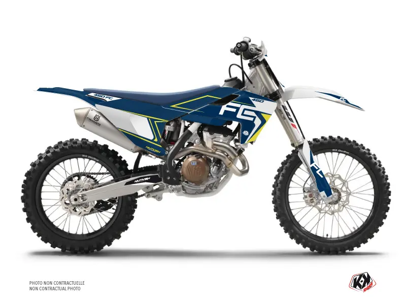 Kit Décoration Moto Cross Halftone Husqvarna FC 450 Blanc Bleu KUTVEK