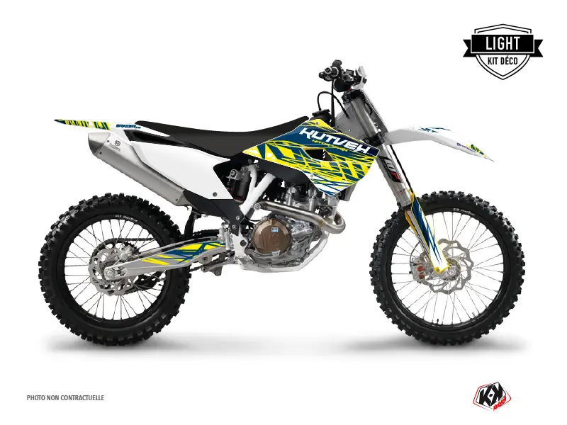 Bộ Decal Trang Trí Mô Tô Cross Eraser Husqvarna TC 250 Vàng Xanh