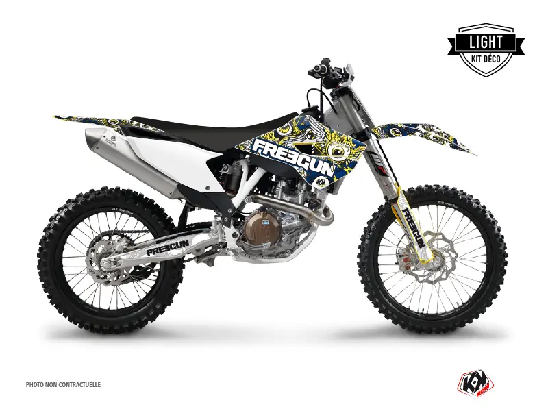 Dekorsatz Motocross Freegun Eyed Husqvarna TC 250 blau gelb