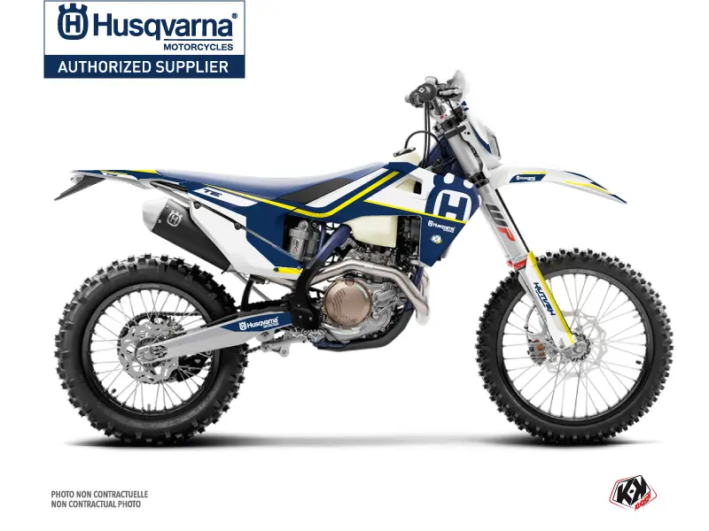 Moto Cross Heritage Dekorsatz Husqvarna 300 TE Blau Weiß