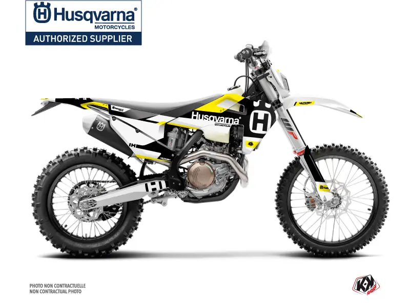 Moto Cross Dekoratsioonikomplekt Husqvarna 250 FE Must Kollane KUTVEK